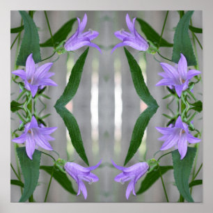 Affiche Fleurs Lys violettes délicates Abstraites