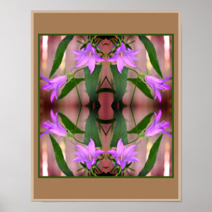 Affiche Fleurs Lys violettes délicates Miroir Abstrait