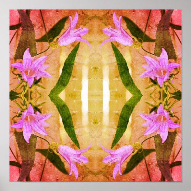 Affiche Fleurs Lys Violettes Délicieuses Art Décoré (Devant)