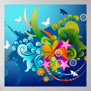 Affiche Fleurs magiques