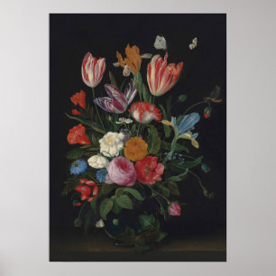 Affiche Fleurs Moody, Art Floral Vintage