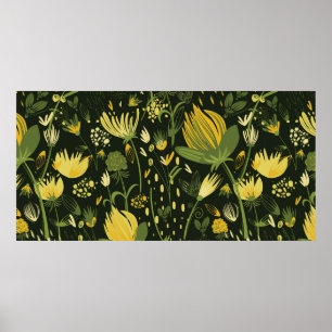 Affiche Fleurs motif transparent