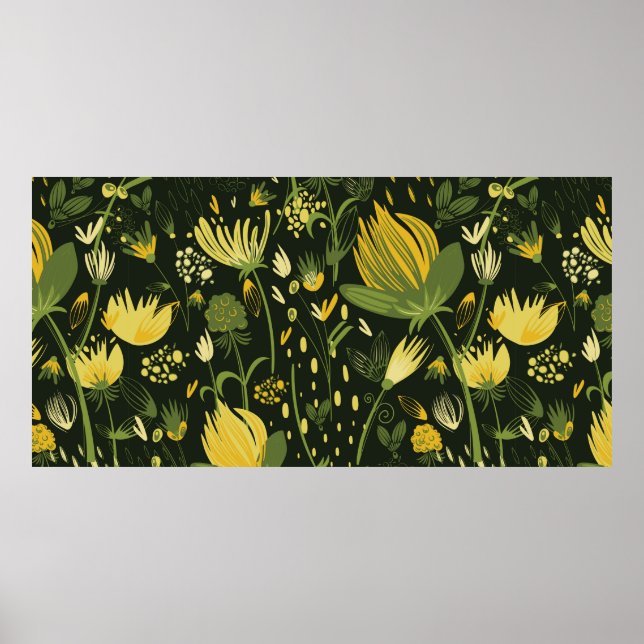 Affiche Fleurs motif transparent (Devant)