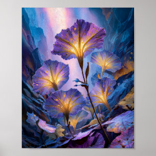 Affiche Fleurs nocturnes lumineuses
