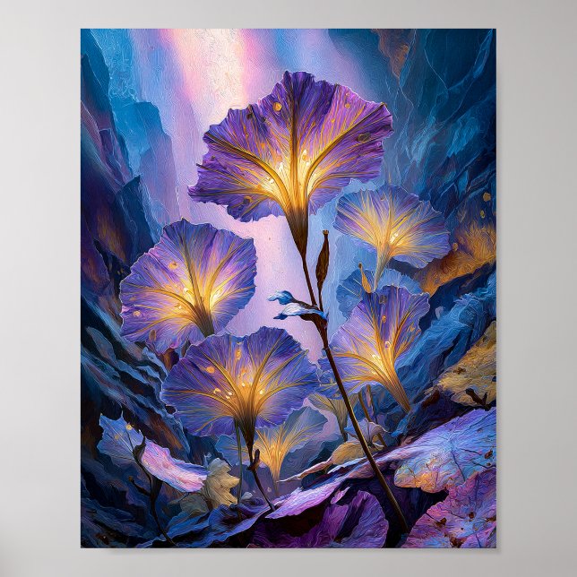 Affiche Fleurs nocturnes lumineuses (Devant)