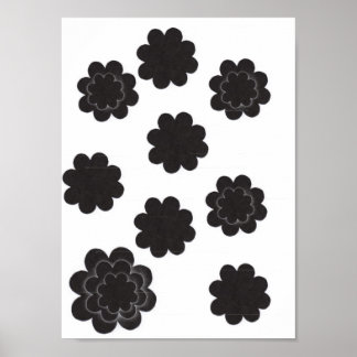 Affiche Fleurs noires