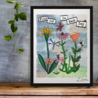 Fleurs, notes musicales et oeuvres d'art de la joi