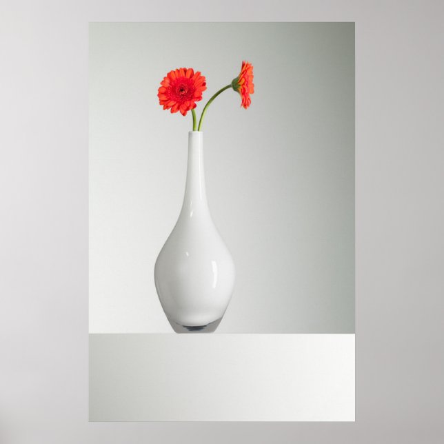Affiche Fleurs | Orange Gerbera dans Vase (Devant)