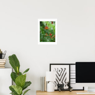 Affiche Fleurs orange rêveuses avec citation d'Edgar Allan