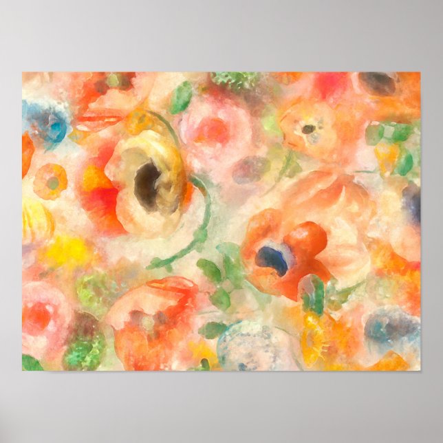 Affiche Fleurs oranges de printemps (Devant)