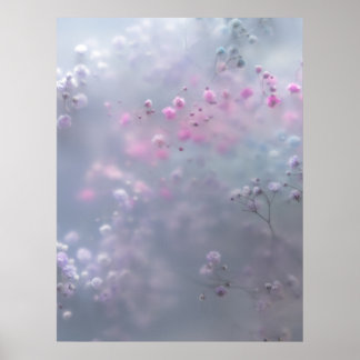 Affiche Fleurs pastel douces dans un flou rêveur