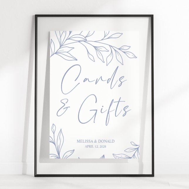 Affiche Fleurs Périwinkle Simple Mariage Card & Cadeaux Po (Créateur téléchargé)
