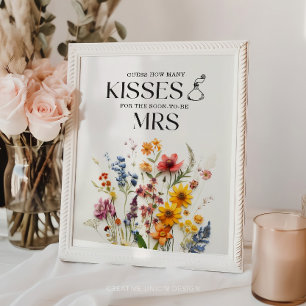Affiche Fleurs Pressées Fleur sauvage Combien de Baisers S