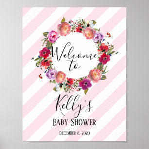 Affiche fleurs printanières, floral, panneau de bienvenue