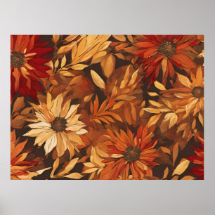 Affiche Fleurs Romantiques d'Automne