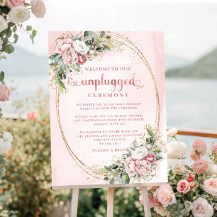 Affiche Fleurs Rose Pâle Boho Sans Téléphone