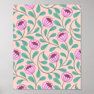Affiche Fleurs roses