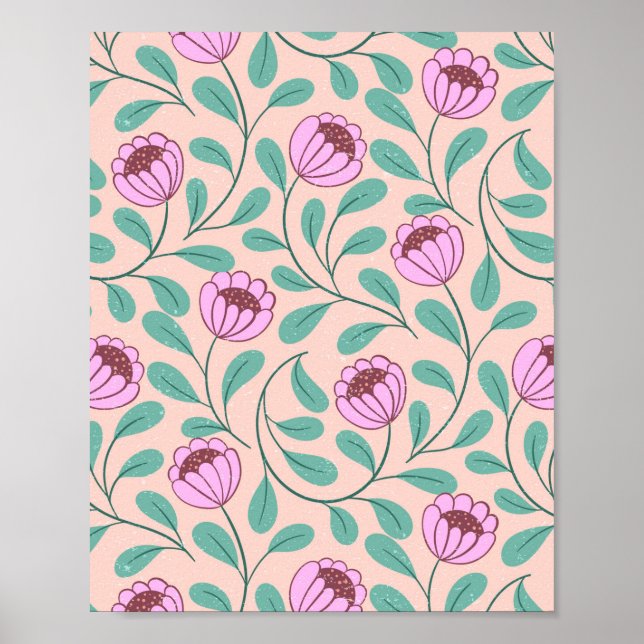 Affiche Fleurs roses (Devant)