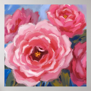 Affiche Fleurs roses