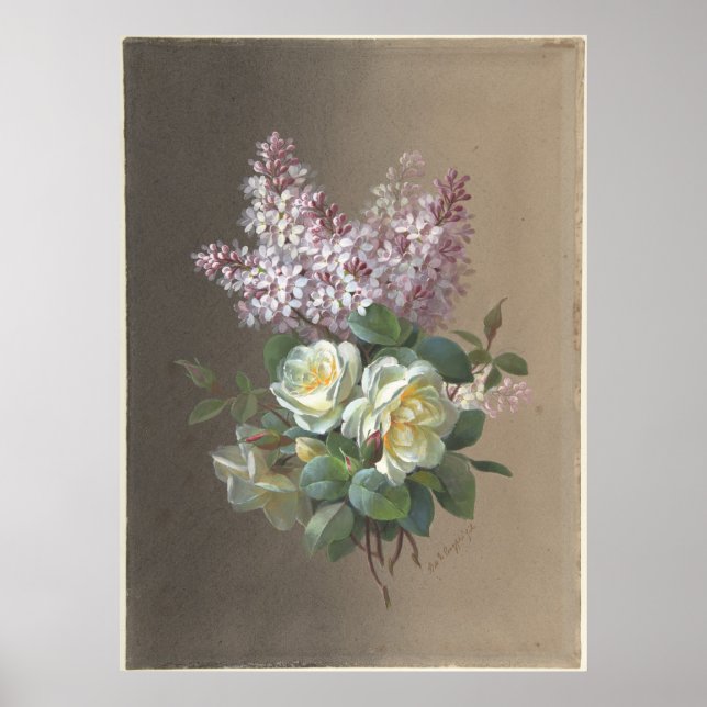 Affiche Fleurs Roses et Lilacs (Devant)