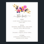 Affiche Fleurs roses et violettes. Bar à boissons florales<br><div class="desc">Mariage de script floral rose et violet boissons poster bar. Convient pour l'anniversaire,  l'anniversaire et toute autre fête. Veuillez me contacter si vous avez besoin d'autres articles.</div>