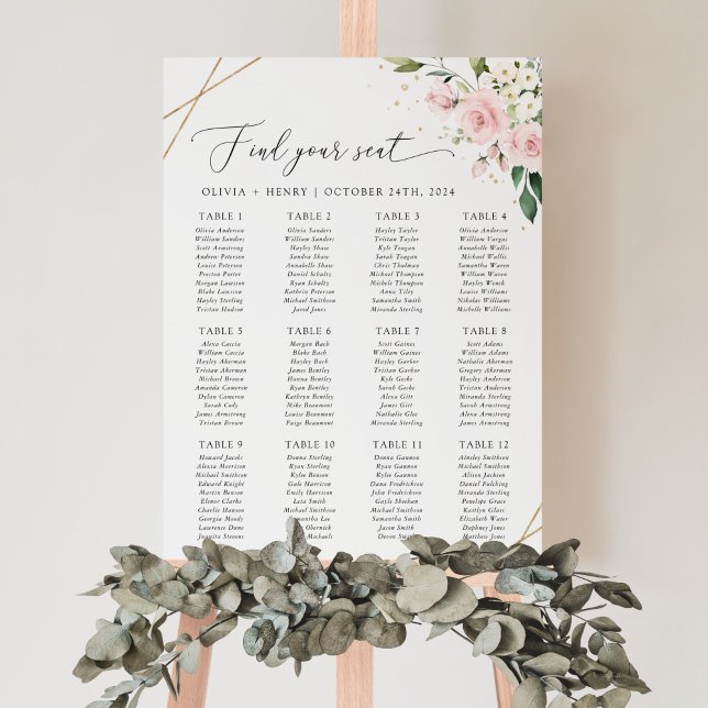 Affiche Fleurs roses, Fleurs blanches, Bohème, Plan de tab (Créateur téléchargé)