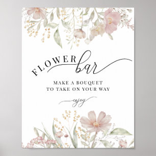 Affiche Fleurs roses poussiéreuses Barre de démarrage