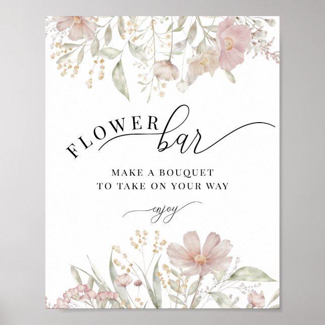 Affiche Fleurs roses poussiéreuses | Barre de démarrage (Devant)