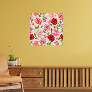 Affiche Fleurs roses tropicales