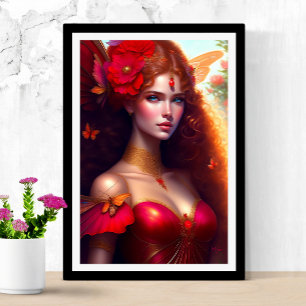 Affiche Fleurs rouges Imaginaires