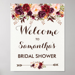Affiche Fleurs rustiques d'automne pour mariage et baby sh