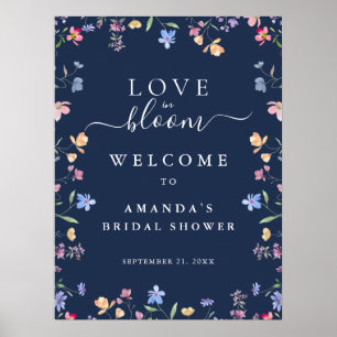 Affiche Fleurs Sauvages Amour en Fleur Bienvenue à la Mari