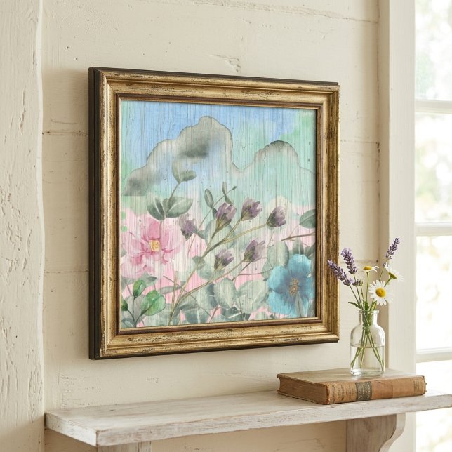 Affiche Fleurs sauvages aquarelle rustique (Créateur téléchargé)