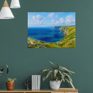 Affiche "Fleurs sauvages au-dessus de la mer" - Un paysage