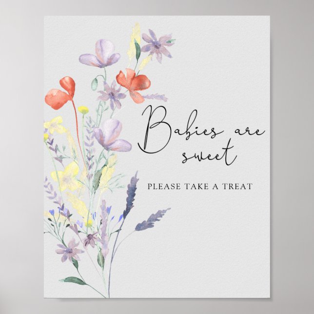 Affiche Fleurs sauvages boho - Les bébés sont doux (Devant)
