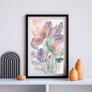 Affiche Fleurs Sauvages Chuchotantes   Floral Botanique Do