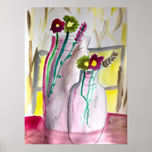 Affiche Fleurs sauvages dans le vase art abstrait
