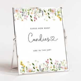 Affiche Fleurs sauvages d'aquarelle devinent combien de bo