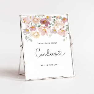 Affiche Fleurs sauvages d'aquarelle devinez combien de can