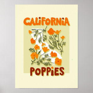 Affiche Fleurs sauvages de l'État de Californie