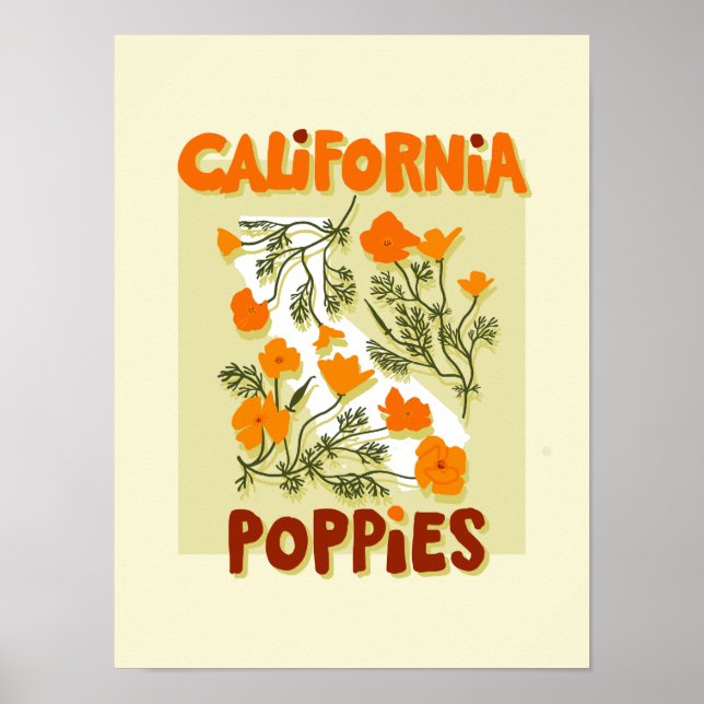 Affiche Fleurs sauvages de l'État de Californie (Devant)