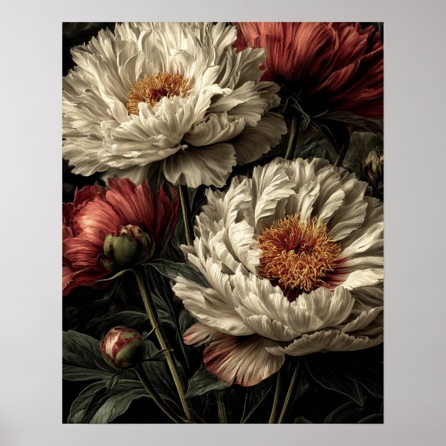 Affiche Fleurs sauvages de pivoine (Devant)