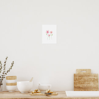 Affiche Fleurs sauvages délicates à l'aquarelle