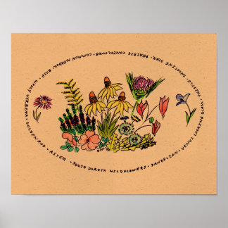 Affiche Fleurs sauvages du Dakota du Sud par Susan Young-A