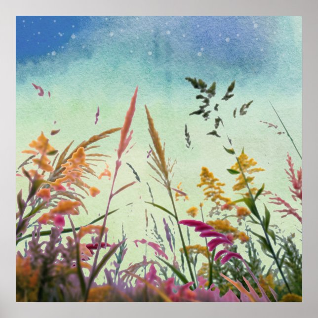 Affiche Fleurs sauvages et étoiles (Devant)