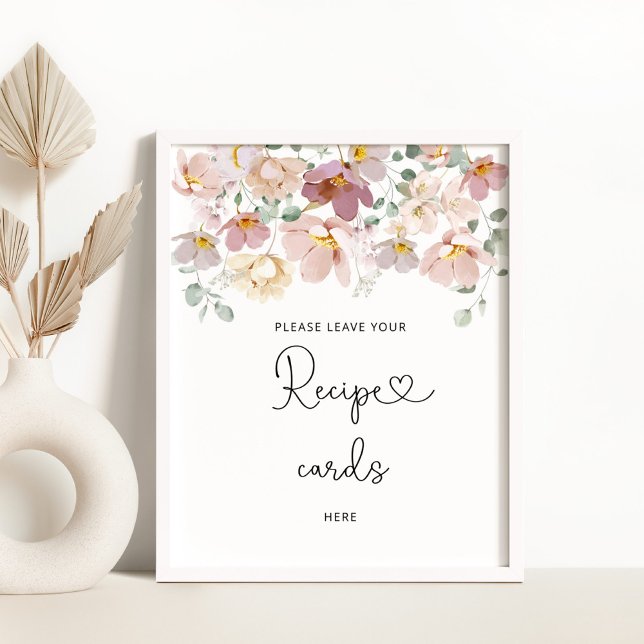 Affiche Fleurs sauvages laisser votre carte de recette ici (Créateur téléchargé)