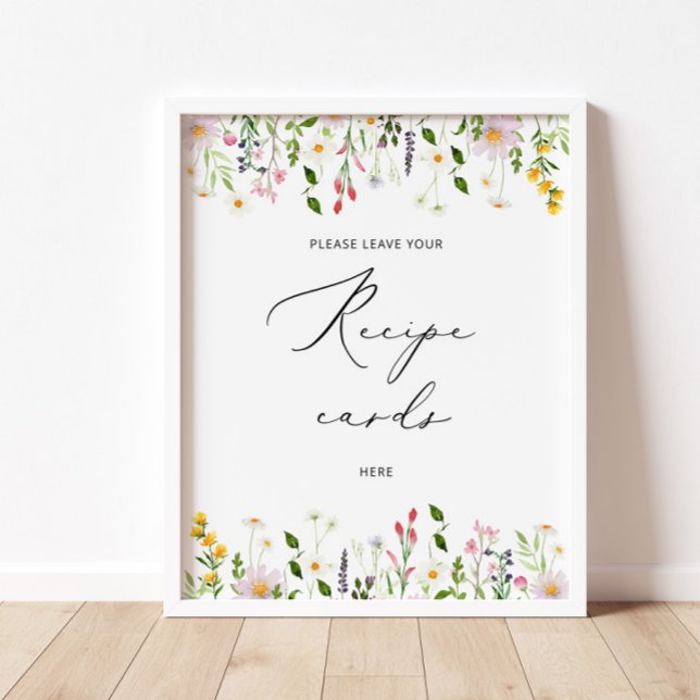 Affiche Fleurs sauvages laisser votre carte de recette ici (Créateur téléchargé)