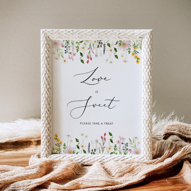 Affiche Fleurs sauvages L'amour est doux, prenez une frian (Créateur téléchargé)