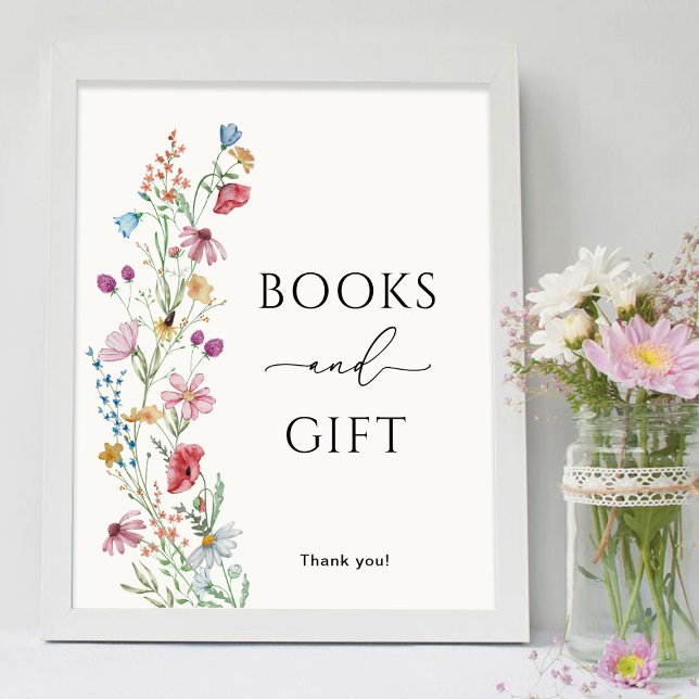 Affiche Fleurs sauvages Livres et Cadeau (Créateur téléchargé)