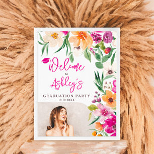Affiche Fleurs sauvages lumineuses photo graduation bienve